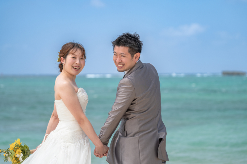 サンゴの恩納村でビーチフォト