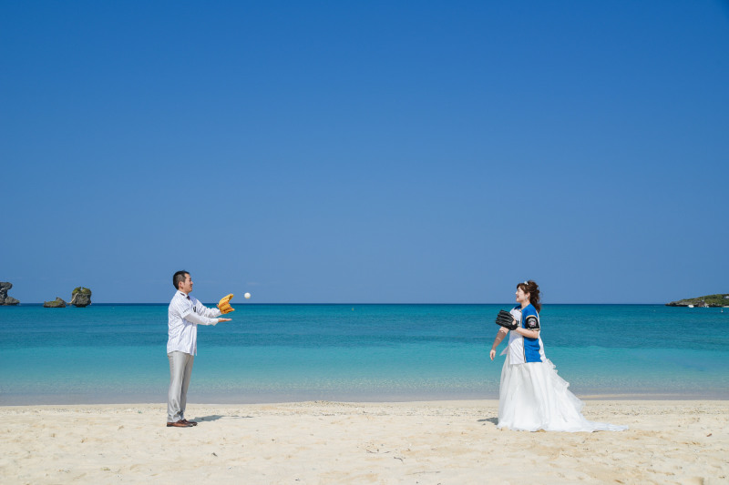 沖縄でプロポーズ&キャッチボール