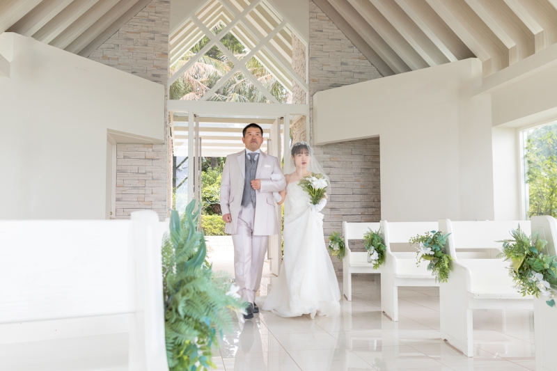 結婚式のようなチャペル撮影