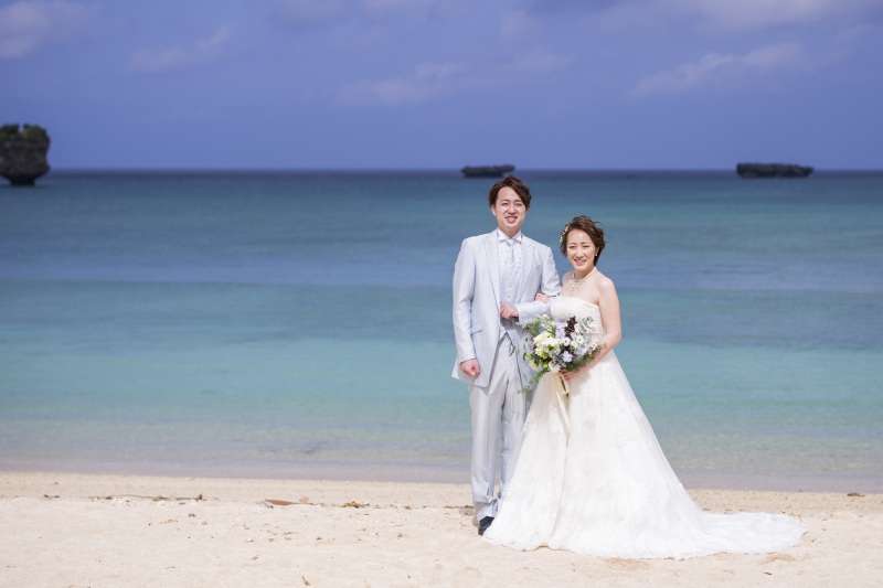 ビーチでフォーマルショット