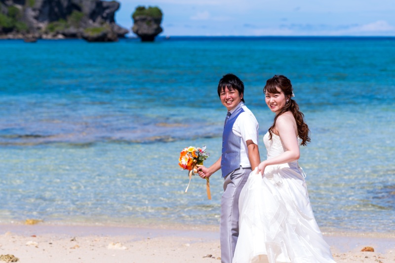 サンゴの海でビーチフォト