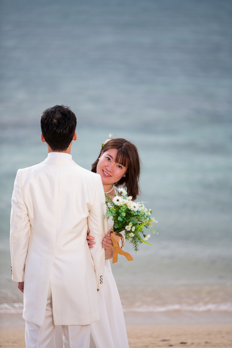 サンゴの恩納村でビーチフォト