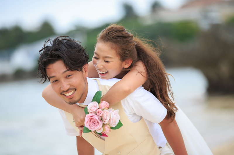 笑顔でおんぶショット！