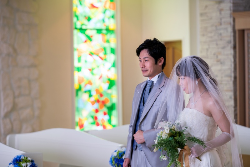 ウエディングドレスで