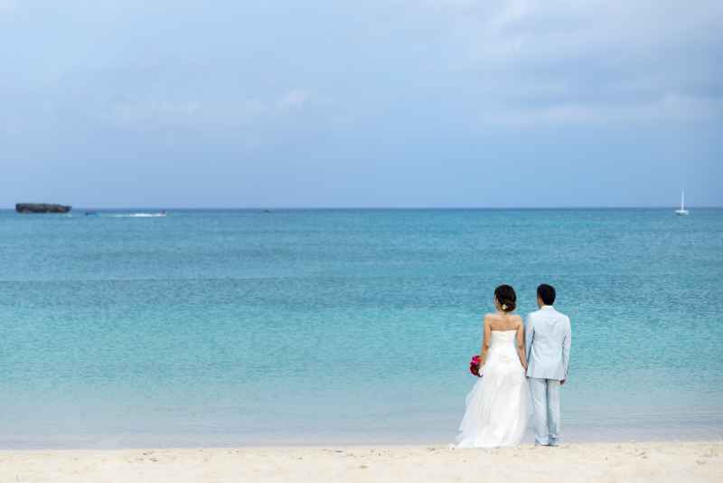 サンゴの恩納村でビーチフォト