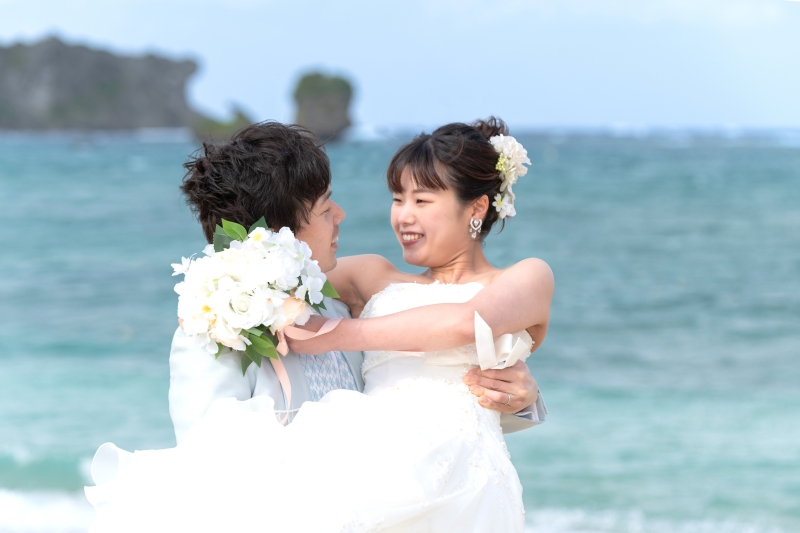 サンゴの恩納村でビーチフォト