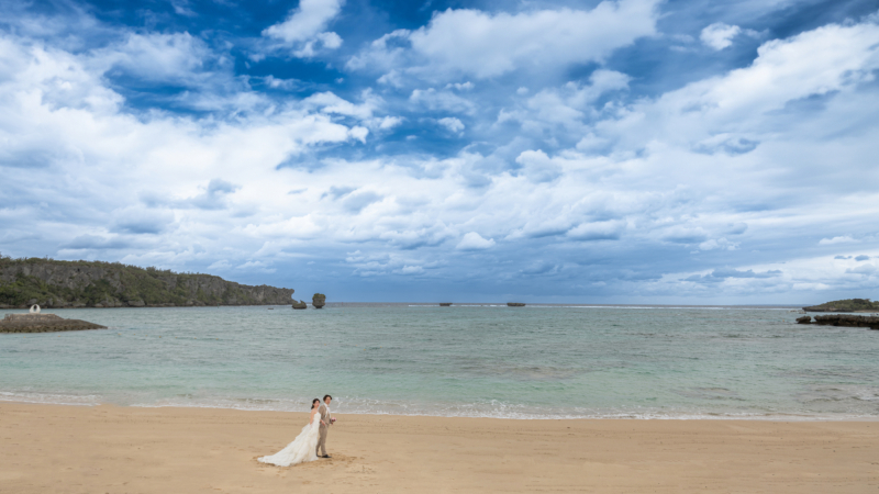 サンゴの恩納村でビーチフォト