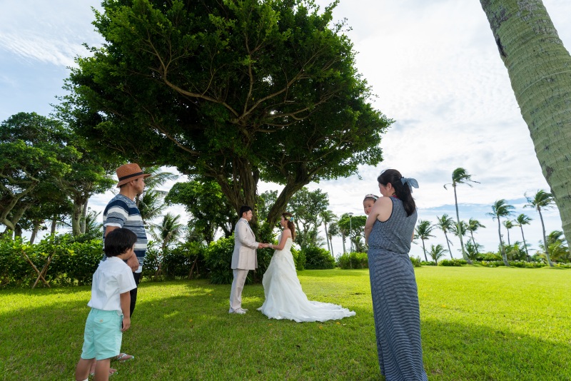 家族に見守られながら