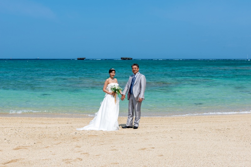 サンゴの恩納村でビーチフォト