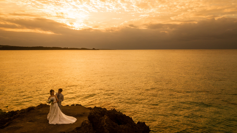 ドローンのサンセットフォト