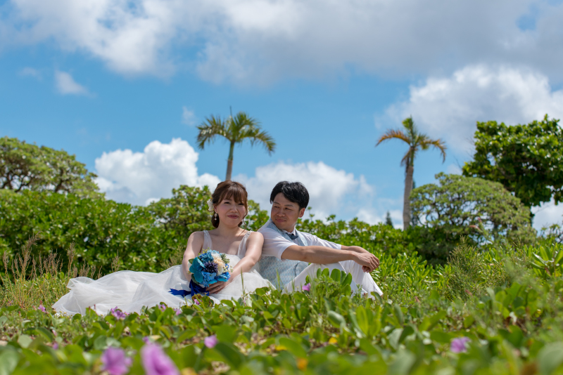 お花に囲まれて