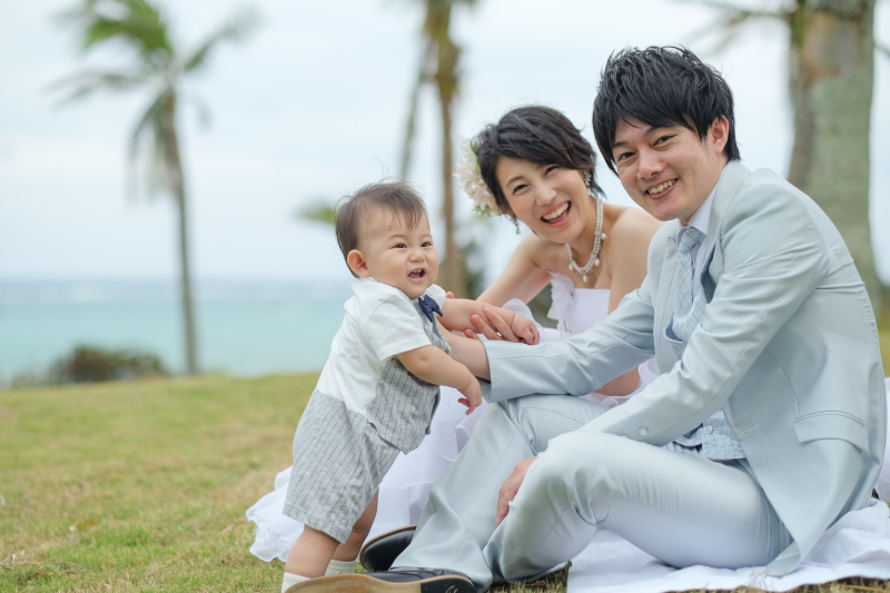 お子様とお庭で