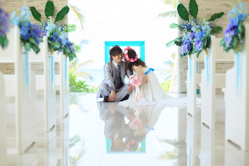 チャペルの祭壇前で