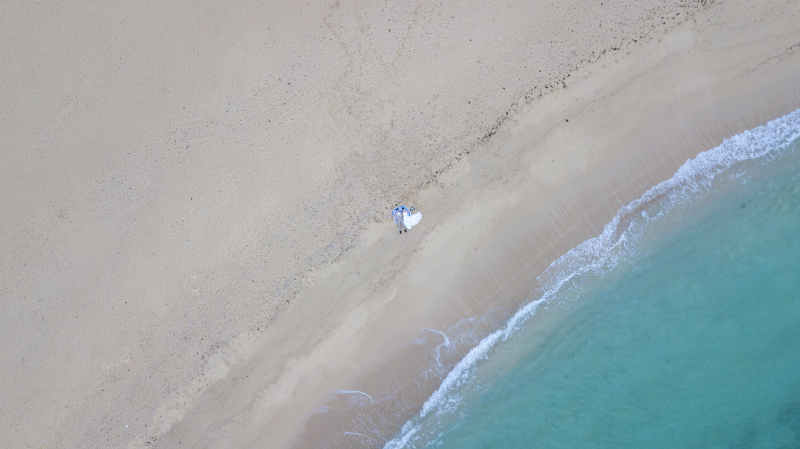 空から見たおふたり