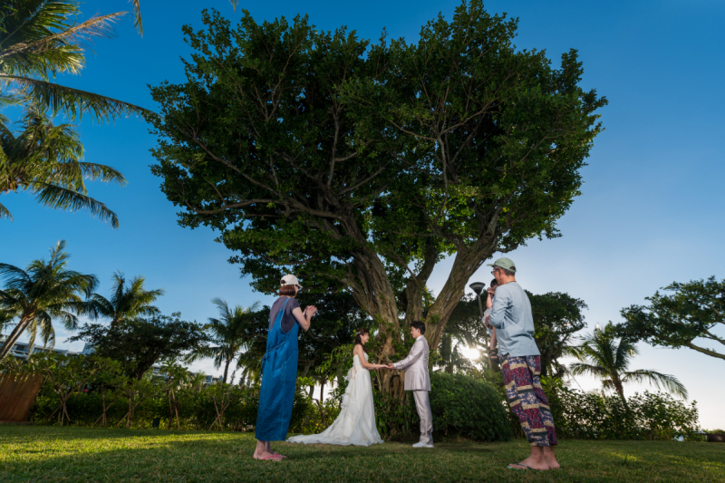 「まるで結婚式のような撮影」