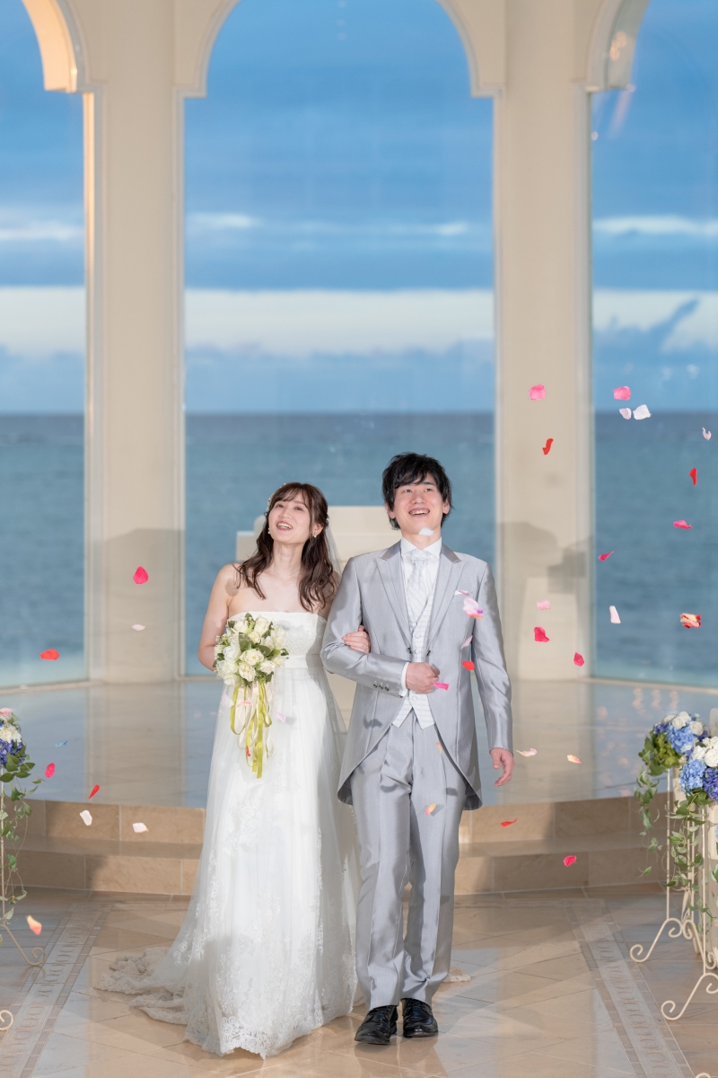 フラワーシャワーの退場