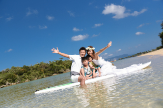 家族と一緒にウォーター＆ＳＵＰショット！