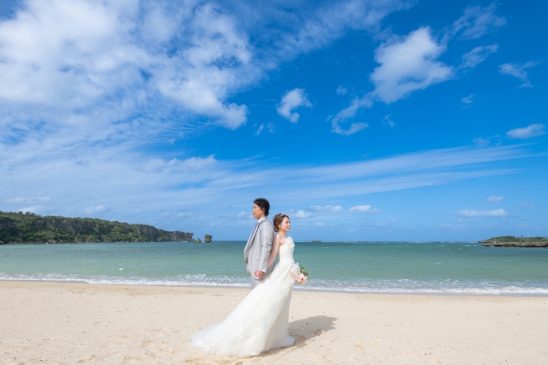 サンゴの恩納村でビーチフォト
