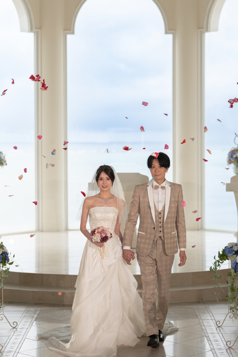 フラワーシャワーの退場