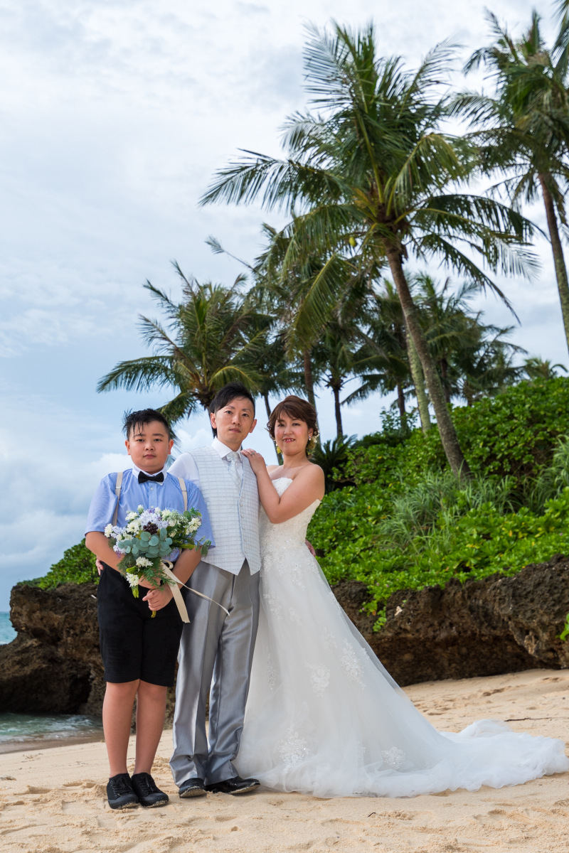 ビーチで記念撮影