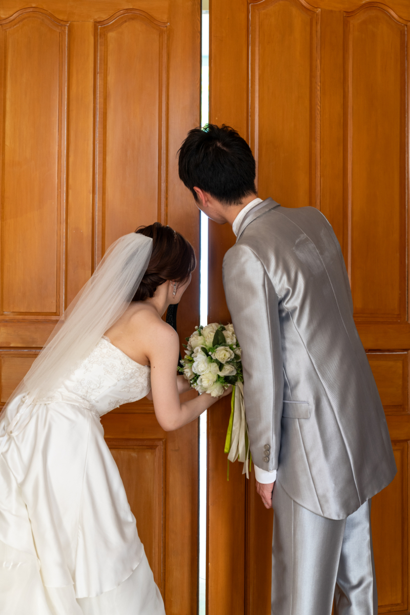 挙式前から撮影は始まっているワンッ