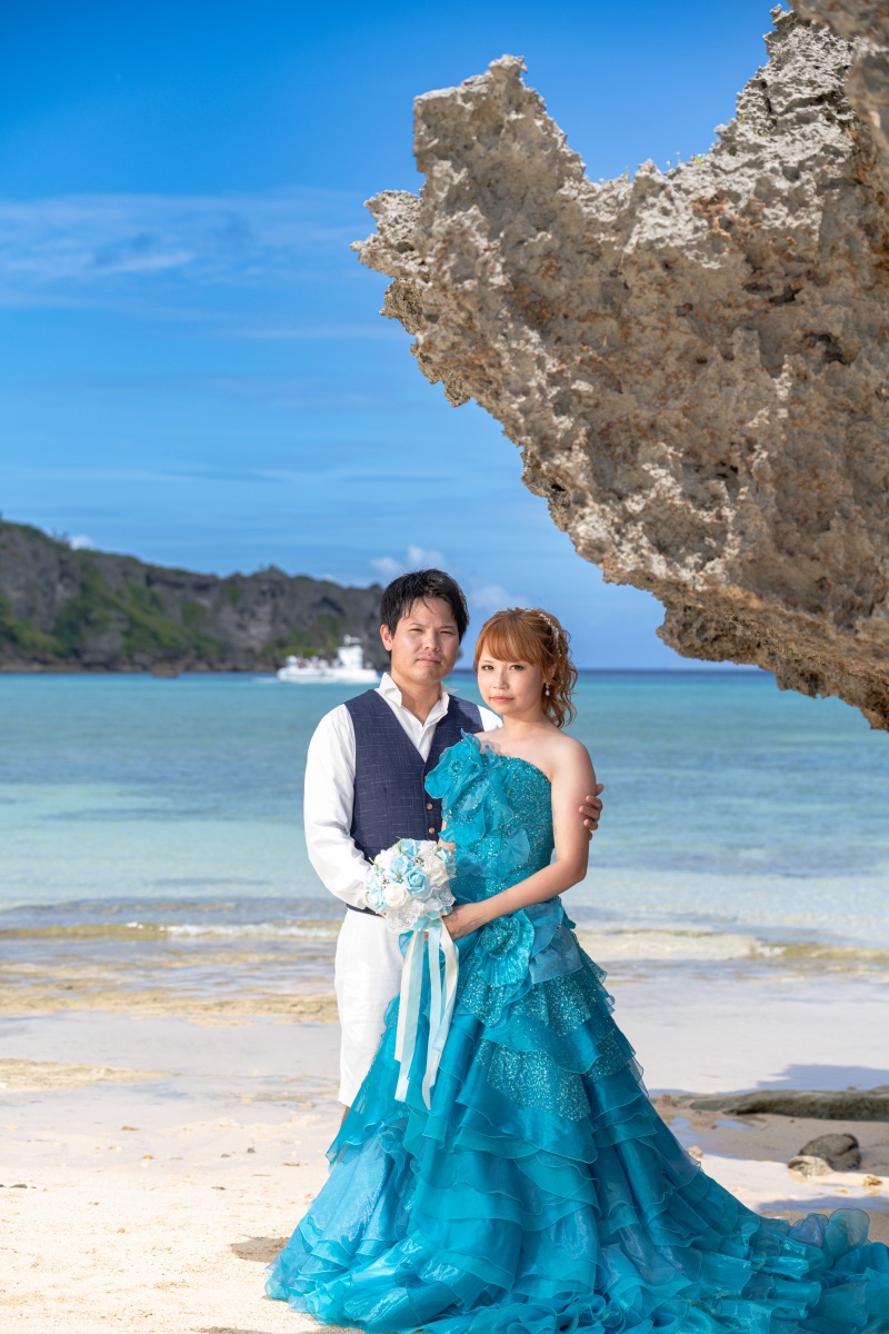 サンゴの恩納村でビーチフォト