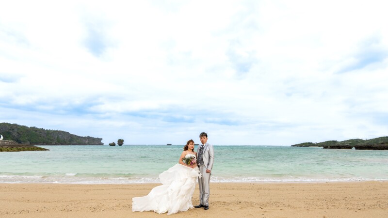 サンゴの恩納村でビーチフォト