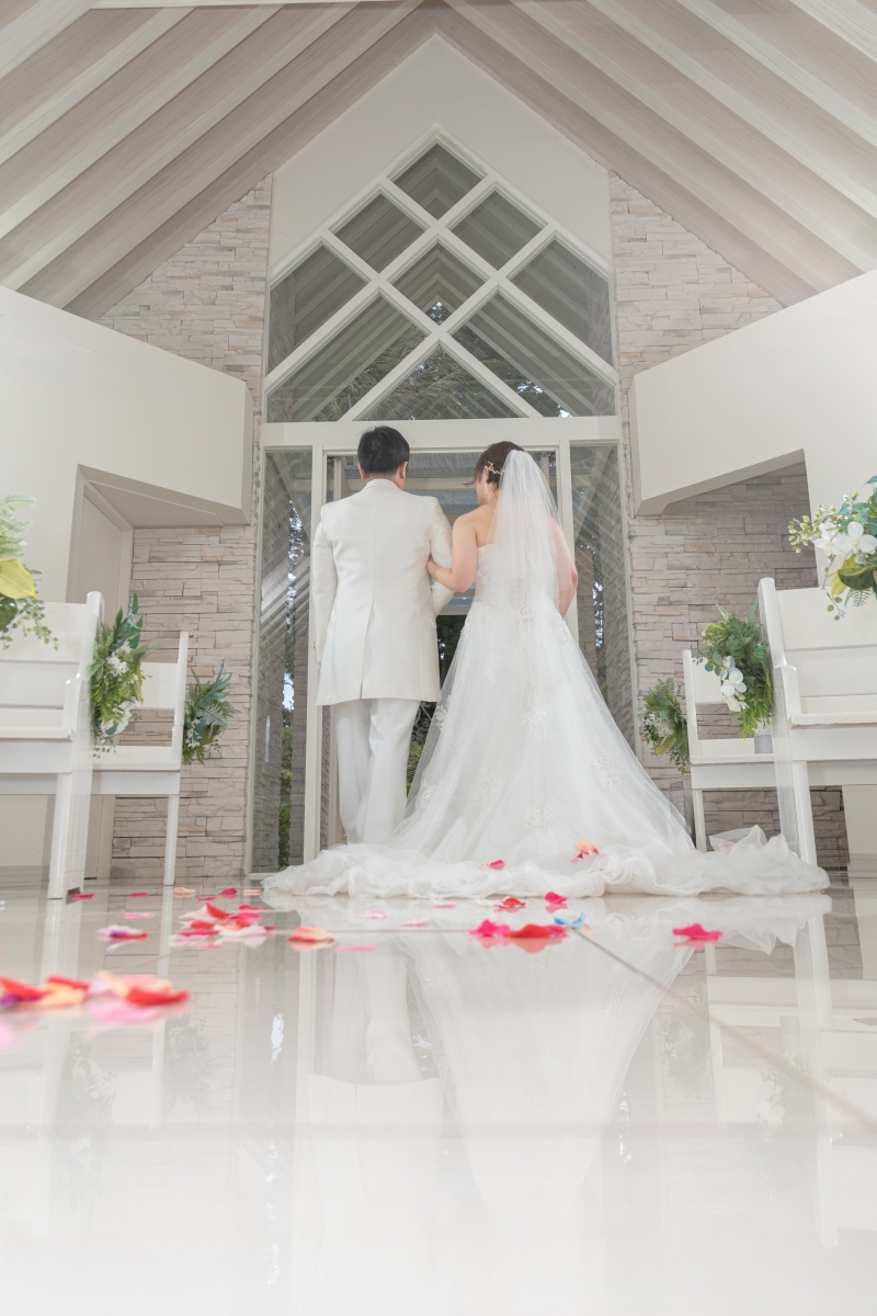 フラワーシャワーの退場