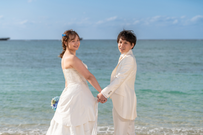 サンゴの恩納村でビーチフォト