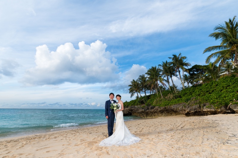 ヤシの木のあるビーチ
