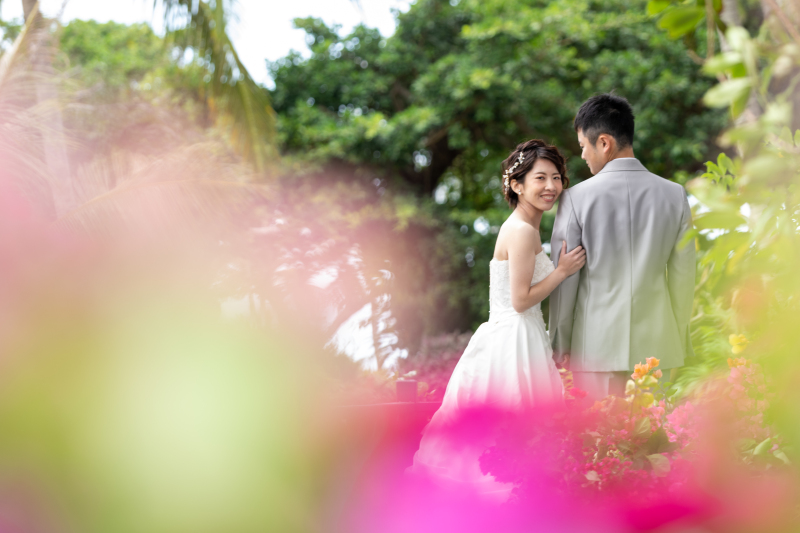 海と緑とお花と