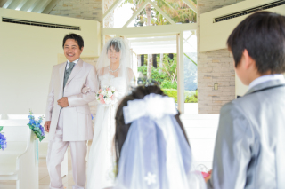 お子様に祝福されてのフォトウエディング