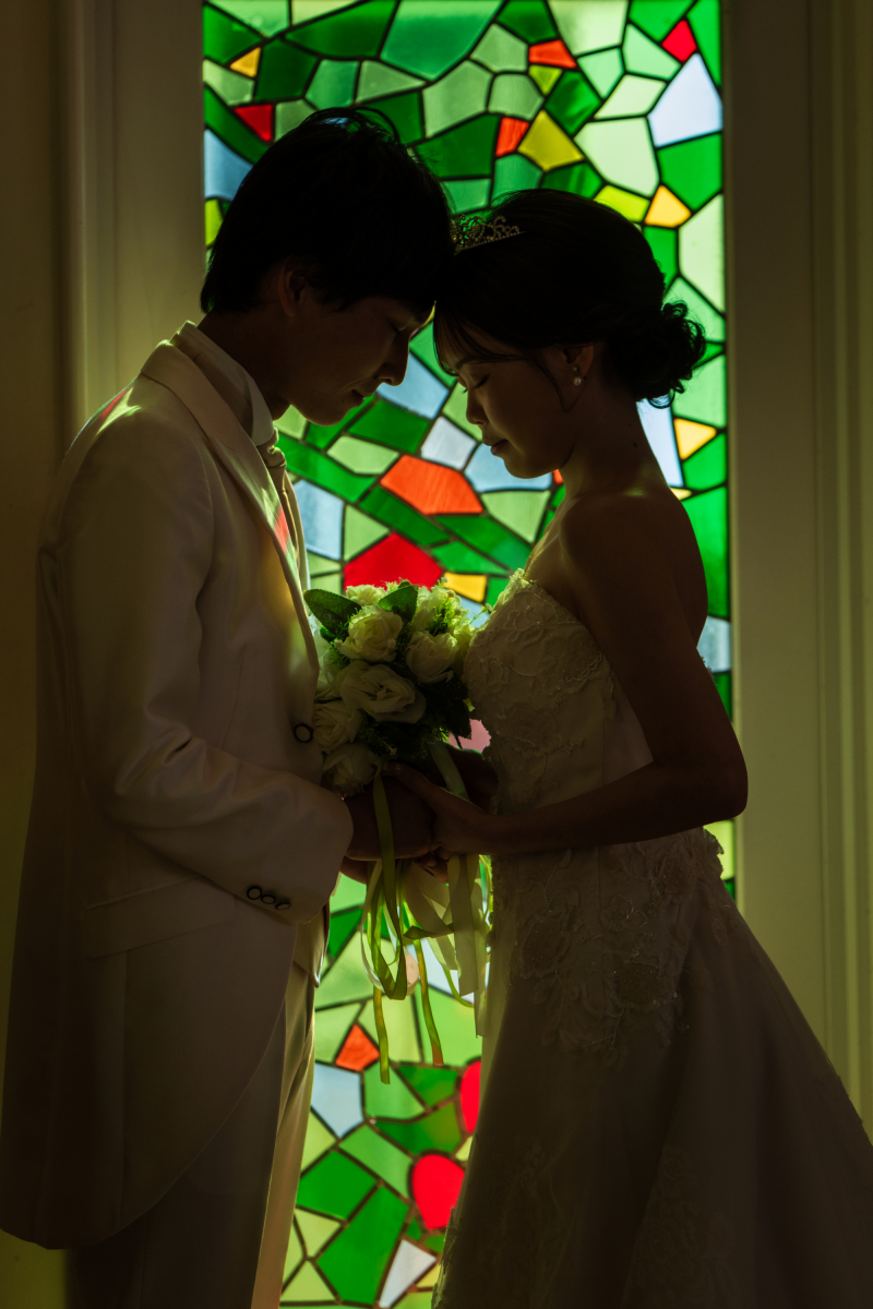 グリーンのステンドグラス