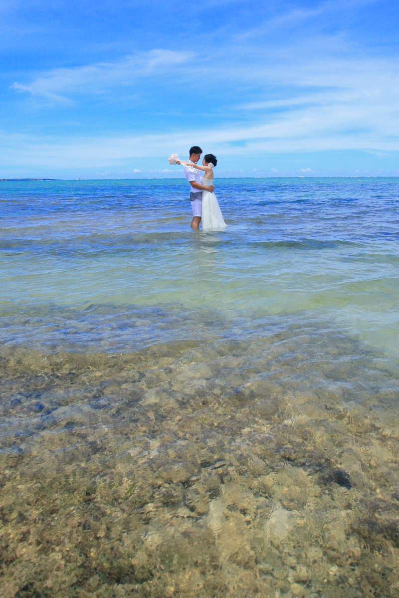 ウォーターショットは誰もいない海で