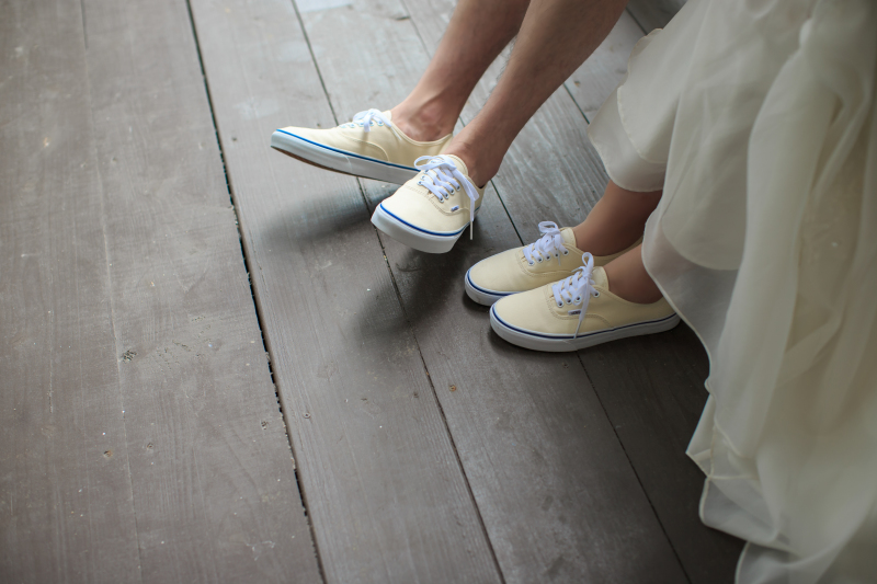 おそろいのスニーカー