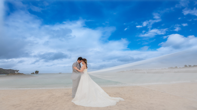 サンゴの恩納村でビーチフォト