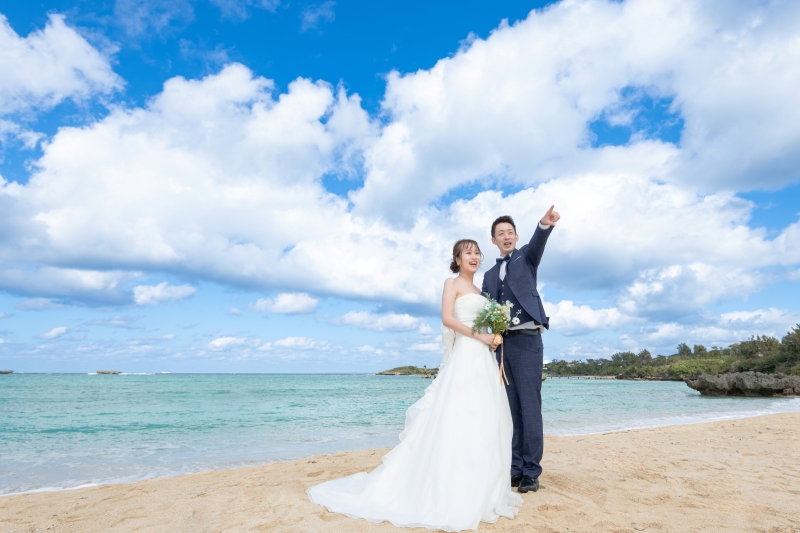 サンゴの恩納村でビーチフォト