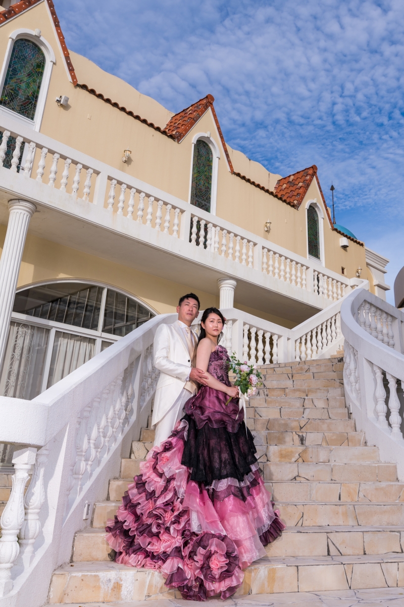 『チャペル＆ビーチドレスチェンジPKG』★リザンシーパークチャペルでドレス２着★安心の衣裳追加料金なし★青空＆美肌補正2万円分付