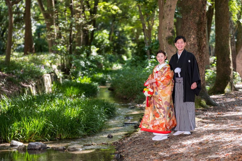 『沖縄恩納村ビーチ＆京都世界遺産 下鴨神社 プレミアムフォト』★沖縄でドレス＆京都で和装撮影のデータ付★安心の衣裳追加料金なし！