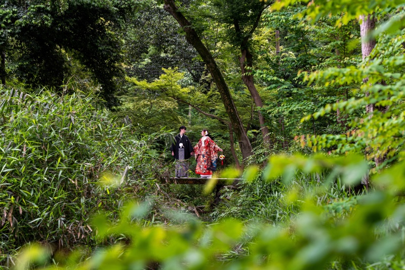 ◉安心の全衣装追加料金なし【沖縄恩納村ムーンビーチ＆京都世界遺産 下鴨神社プレミアムフォト】★沖縄でドレス&京都で和装撮影