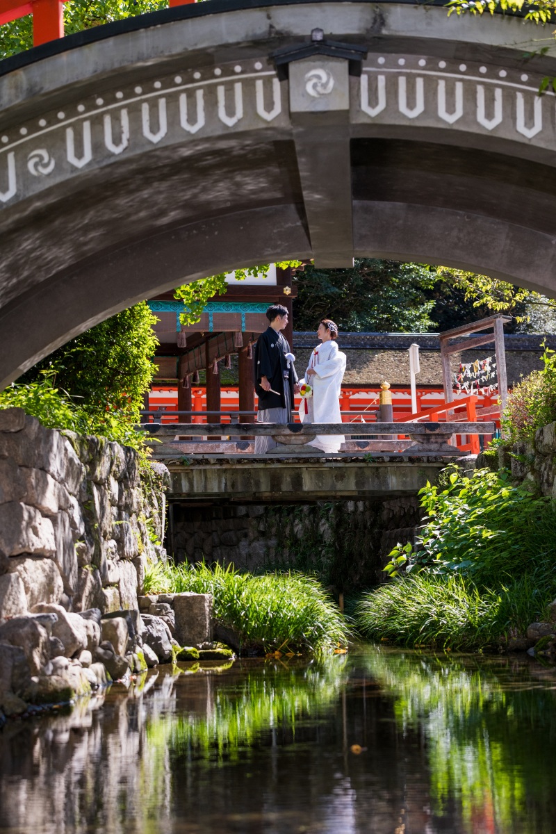 『沖縄恩納村ビーチ&京都世界遺産 下鴨神社 プレミアムフォト』★沖縄でドレス&京都で和装撮影のデータ付★安心の衣裳追加料金なし!