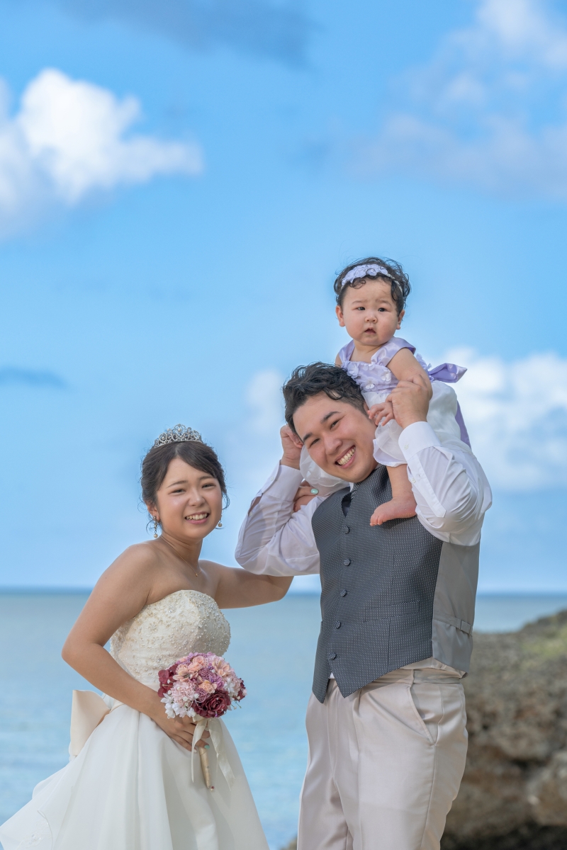 ◉安心の衣裳追加料金なし【おんなそんビーチフォトファミリーパッケージ】★ビーチでお子様＆家族との撮影★青空＆美肌補正2万円分付！