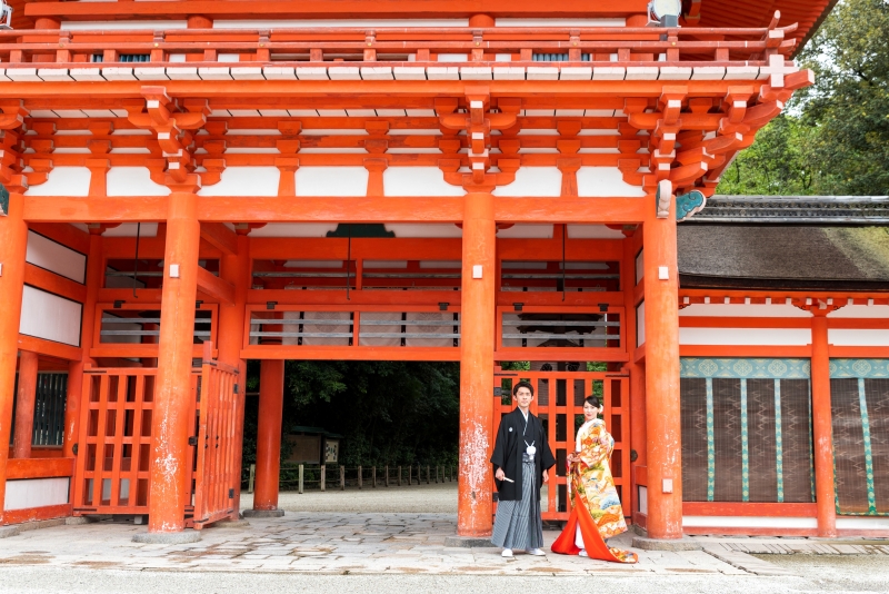 【沖縄恩納村ムーンビーチ＆京都世界遺産 下鴨神社プレミアムフォト】★沖縄でドレス&京都で和装撮影★安心の衣裳追加料金なし！