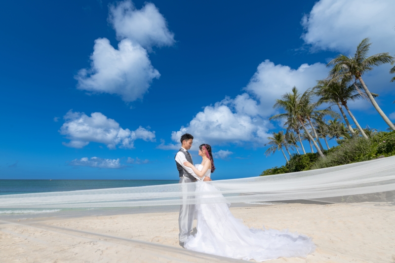 『ムーンビーチアルバムPKG』★アルバム付！ムーンビーチ、ガーデン、館内撮影　安心の衣装追加料金なし！青空＆美肌補正2万円分付！