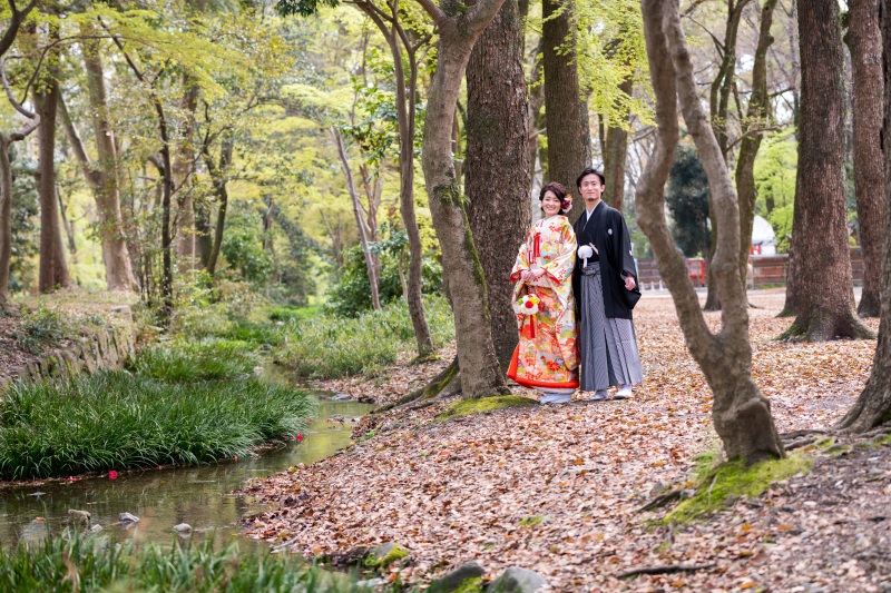 ◉安心の全衣装追加料金なし【沖縄恩納村ムーンビーチ＆京都世界遺産 下鴨神社プレミアムフォト】★沖縄でドレス&京都で和装撮影