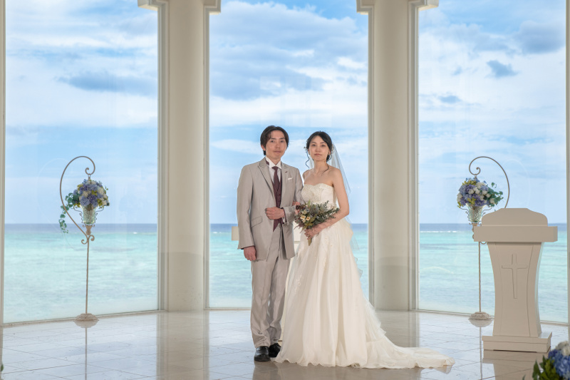 『チャペル&ビーチドレスチェンジPKG』★ドレス2着!リザンシーパークチャペル★安心の衣装追加料金なし!青空&美肌補正2万円分付