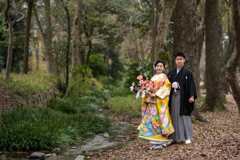『沖縄恩納村ビーチ&京都世界遺産 下鴨神社 プレミアムフォト』★沖縄でドレス&京都で和装撮影のデータ付★安心の衣裳追加料金なし!