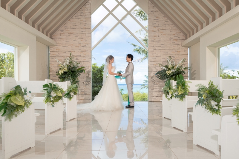 『チャペル＆ビーチ＋サンセット撮影』海の見えるチャペルで挙式のような撮影★安心の衣装追加料金なし！青空＆お顔美肌補正2万円分付