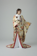 菊花熨斗目　クリーム