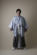 紋付袴　ライトグレー